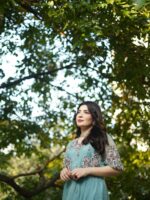 Turquoise Organza Detailed Outfit