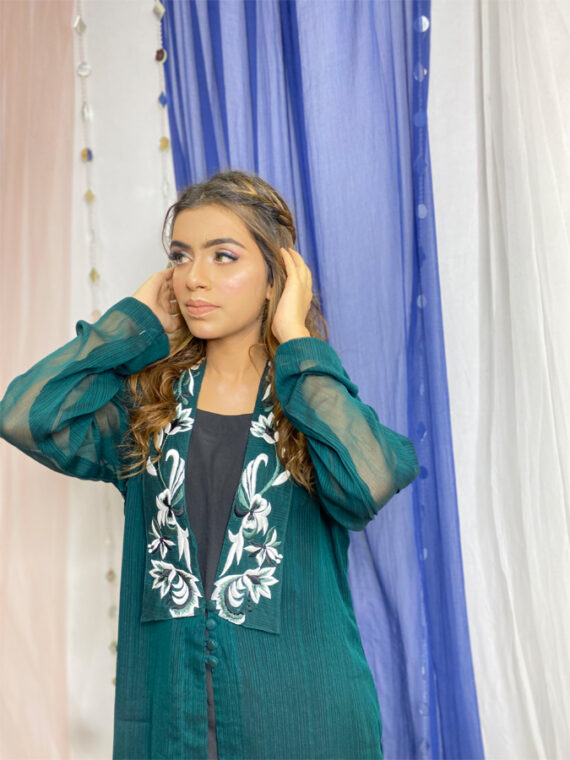 Dark Green Embroidered Jacket
