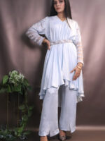 Hand Embellished Powder Blue Outfit