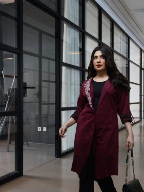 Suede Maroon Coat